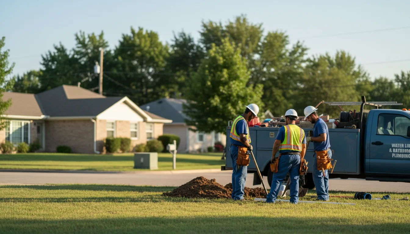 Residential water line and bathroom plumbing service in Kaw City, OK